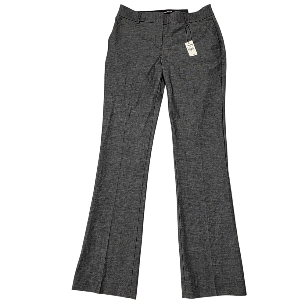 Express Columnist Barely Boot Mid Rise Pants Women 6R Gray Stretch Dress Slacks